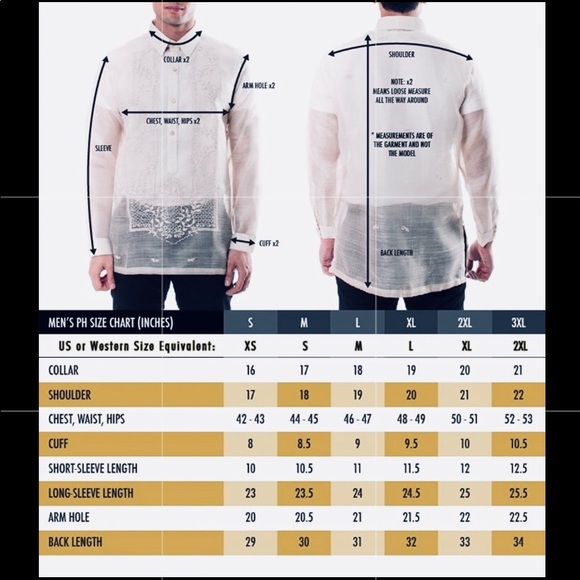 Plus size - Men’s Beige Pina Organza Barong Tagalog Full Open w/ embroidery - Picture 9 of 9